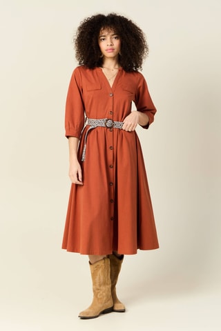 Vestido-camisa - Castanho