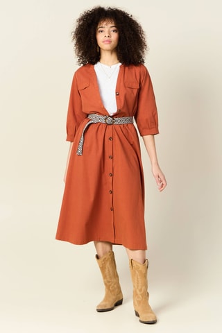 Vestido-camisa - Castanho