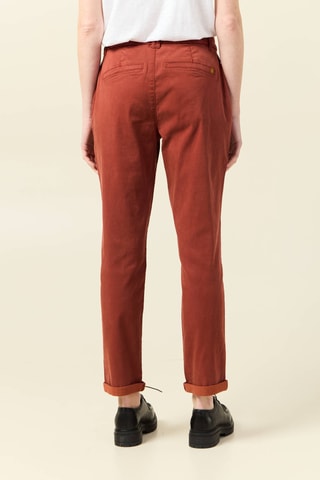 Calças chino em algodão biológico - Vermelho