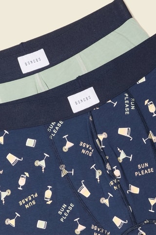 2 Biologisch Katoenen Boxers - Groen