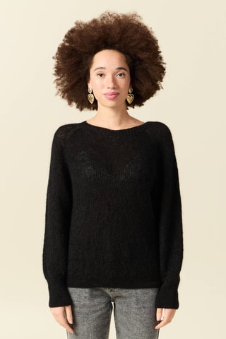 Camisola em mohair e alpaca - Preto
