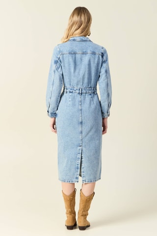 Vestido direito de ganga - Azul