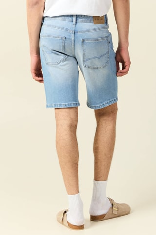 Calções de ganga em algodão biológico - Azul-claro