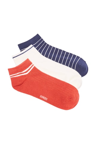 3 Paar Biologisch Katoenen Sokken - Donkeroranje