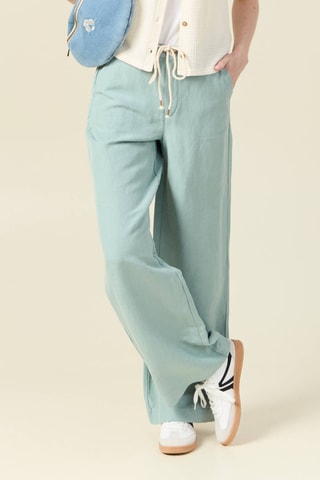 Calças em linho  - Verde