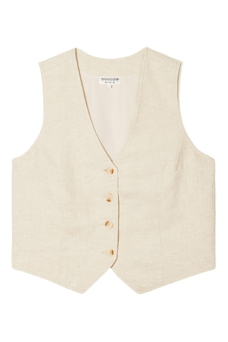 Colete de fato em linho  - Camel