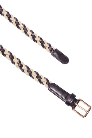 Cinto entrançado com strass  - Preto