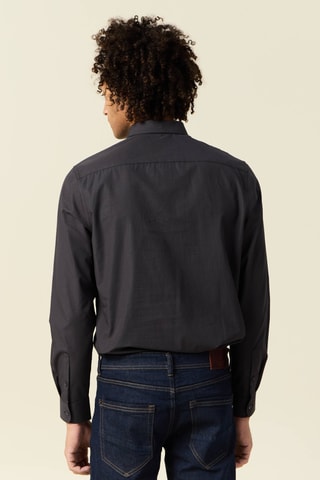 Camisa em algodão biológico  - Cinzento