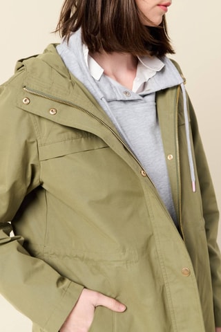 Parca comprido com capuz  - Verde