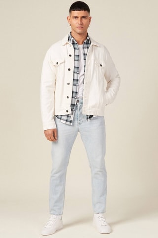 Camisa direita em algodão biológico  - Branco