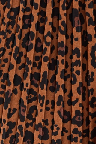 Saia plissada cintura subida - Castanho