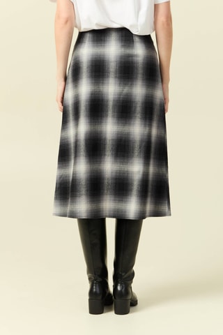 Saia midi cintura subida - Preto