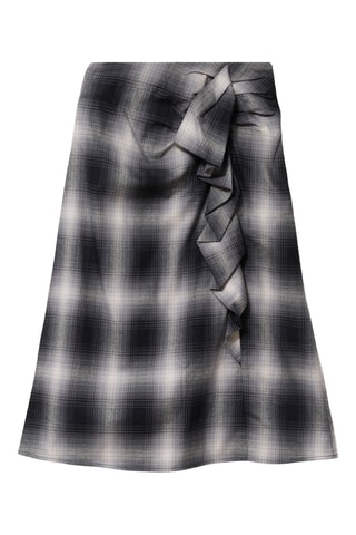 Saia midi cintura subida - Preto