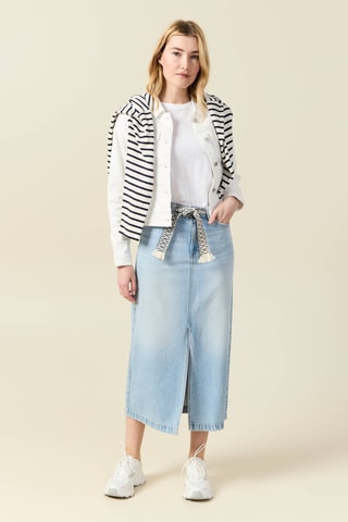 Saia direita de ganga - Azul-claro