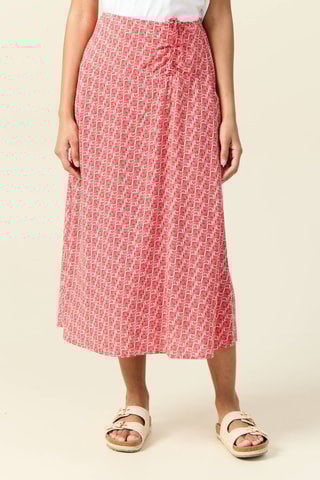 Saia midi cintura subida - Vermelho