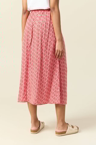 Saia midi cintura subida - Vermelho