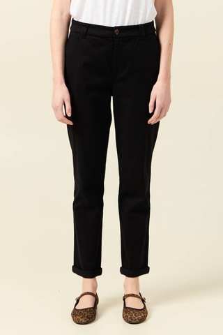 Calças chino em algodão biológico - Preto