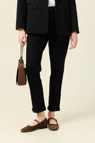 Calças chino em algodão biológico - Preto