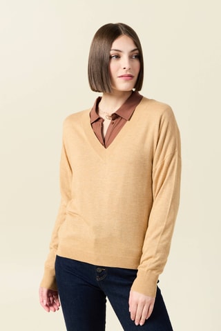 Camisola em lã - Castanho