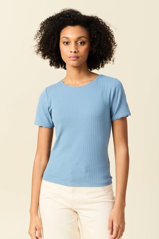 T-shirt em algodão biológico - Azul-claro