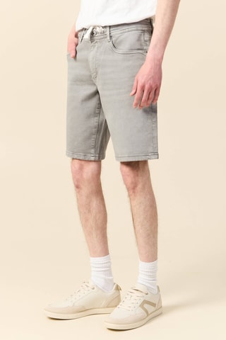 Calções de ganga em algodão biológico - Cinzento