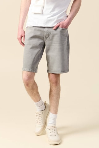 Calções de ganga em algodão biológico - Cinzento