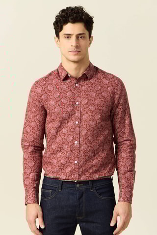 Camisa em linho - Castanho