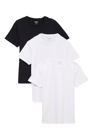 3 t-shirts direitas em algodão biológico - Branco
