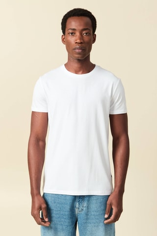 3 t-shirts direitas em algodão biológico - Branco