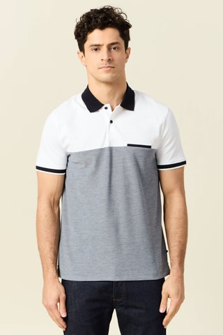 Polo em algodão biológico - Azul-marinho