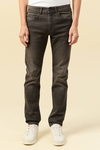 Calças de ganga straight - Castanho