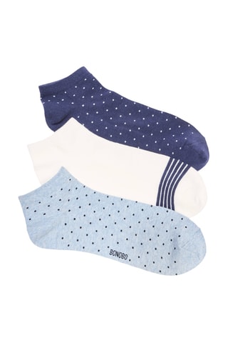 3 Paar Biologisch Katoenen Sokken - Marineblauw