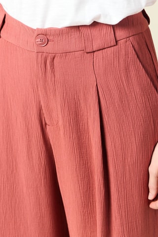 Calças largas de cintura subida - Rosa