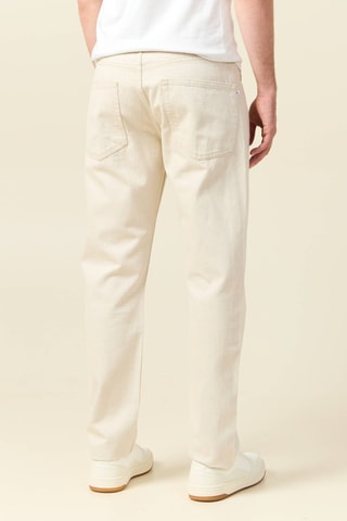 Calças de ganga straight em algodão biológico - Cru