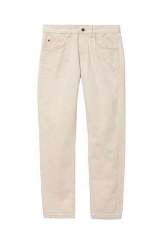 Calças de ganga straight em algodão biológico - Cru