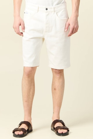 Calções de ganga direitos - Branco