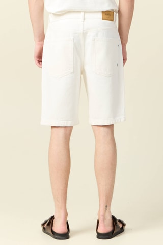 Calções de ganga direitos - Branco