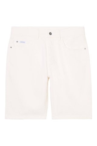 Calções de ganga direitos - Branco