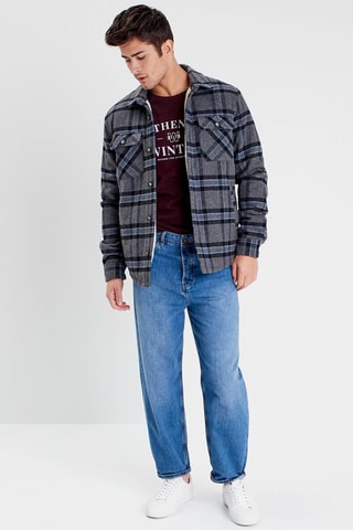 Sobrecamisa de lã misturada - Azul