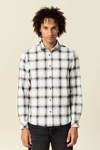 Camisa em algodão biológico  - Azul-marinho