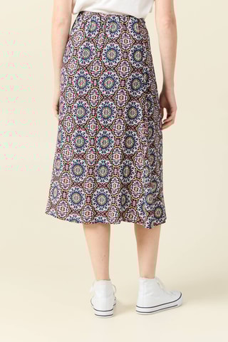 Saia midi  - Azul-marinho