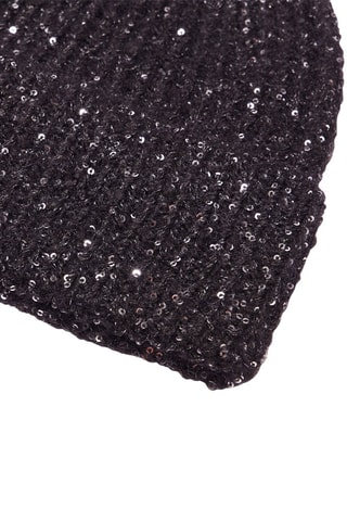 Gorro com lantejoulas  - Preto