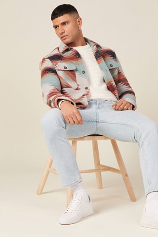 Sobrecamisa relaxed em lã  - Cru