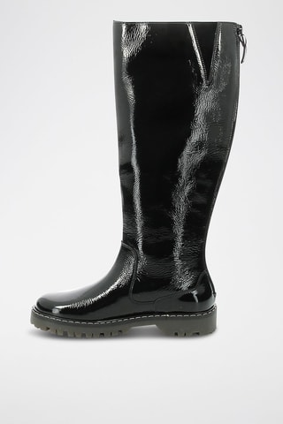 Stivali in pelle verniciata Kick Deckboot - Nero