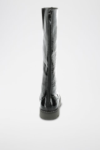 Stivali in pelle verniciata Kick Deckboot - Nero