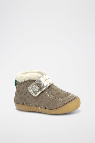 Stivaletti imbottiti in pelle So Schuss - Taupe e dorato