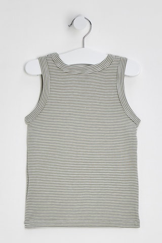 Camisola de alças - Branco e cinzento-escuro