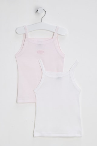 2 camisolas de alças - Rosa e branco