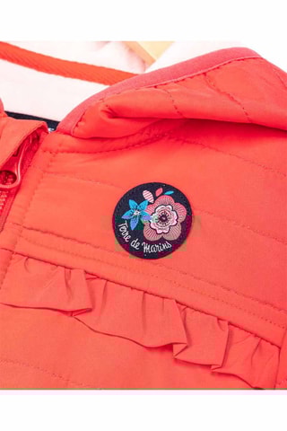 Casaco com capuz Malie - Coral