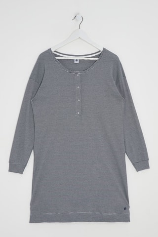 Vestido-camisola em lã - Azul-marinho